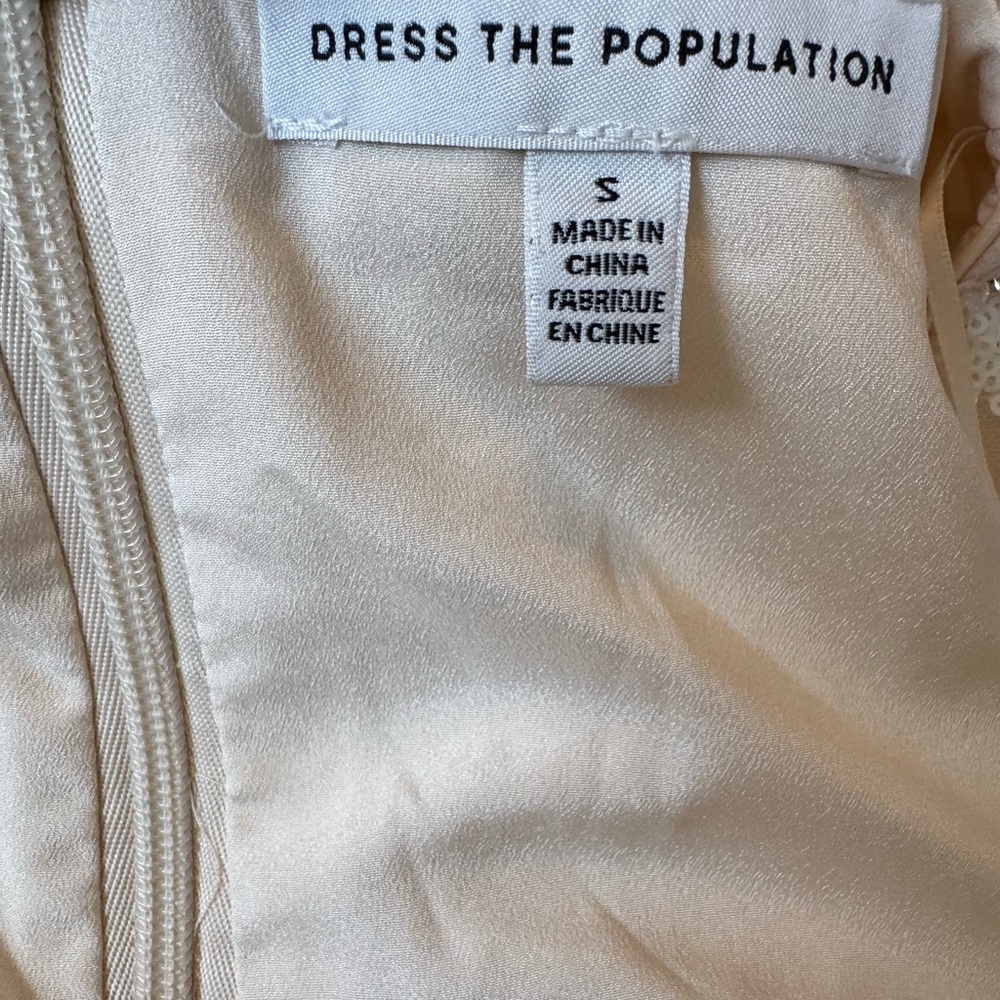 🦄 NWOT Dress the Population Sz S Embellished Ivory Bridal Mini SAMPLE - Picture 17 of 17